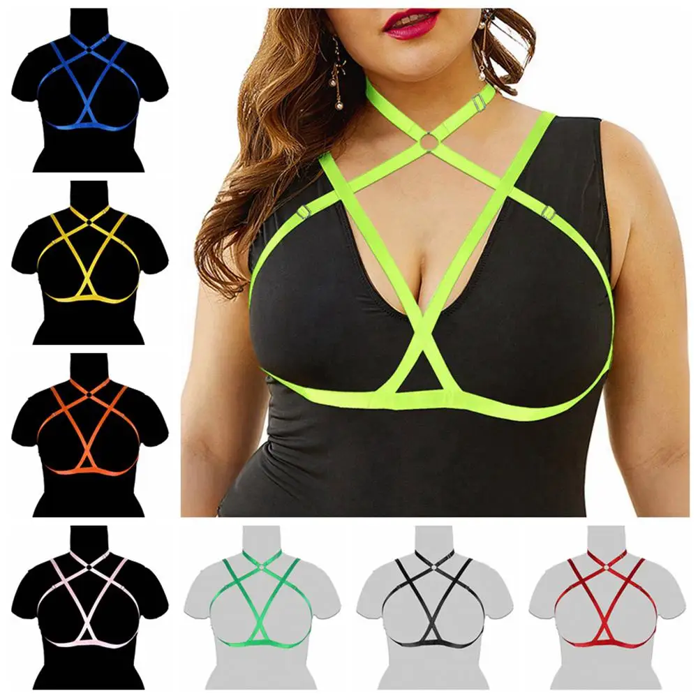 

Plus Size Corset Lingerie Harness For Busty Women Hollow Bra Bondage Tops Exotic Apparel Sexy Festival Rave Wear Costume Belt