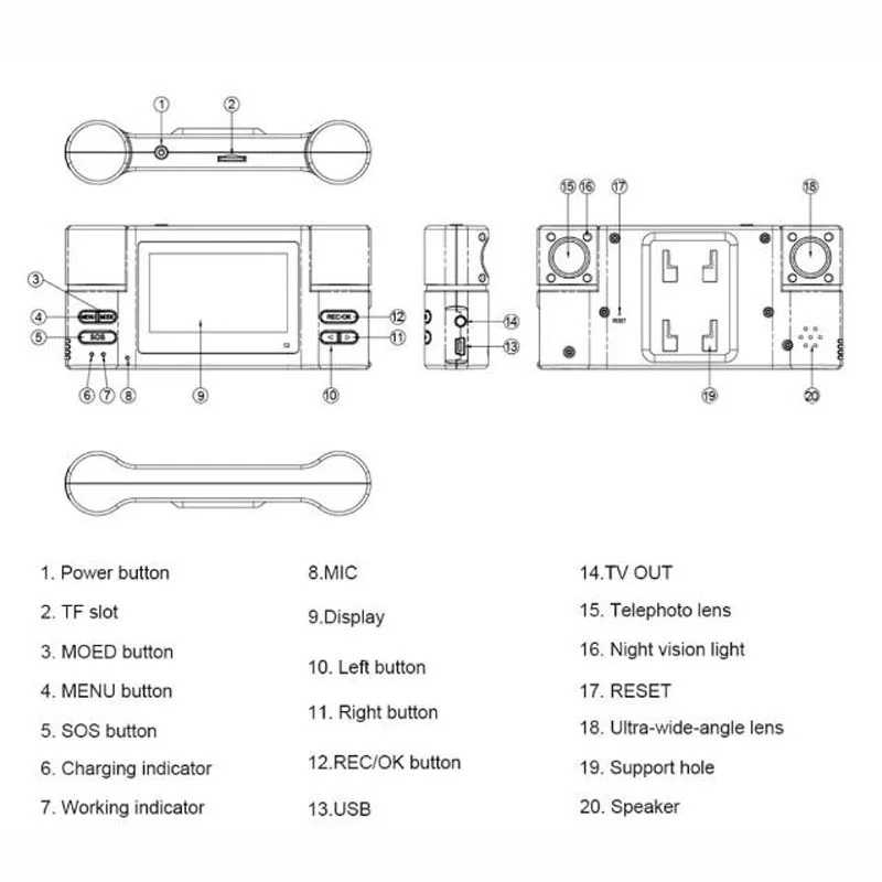 F30 DVR 2," TFT lcd HD 1080P вращающаяся двойная линза Автомобильная камера для вождения автомобиля Цифровая видеокамера ночного видения