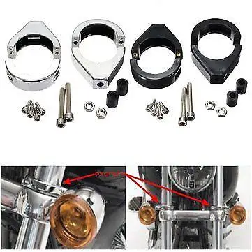 For Harley 41MM Chrome Motorcycle Turn Signal Holder Stent Motorcycle Turn Signal Clamps Mount Bracket