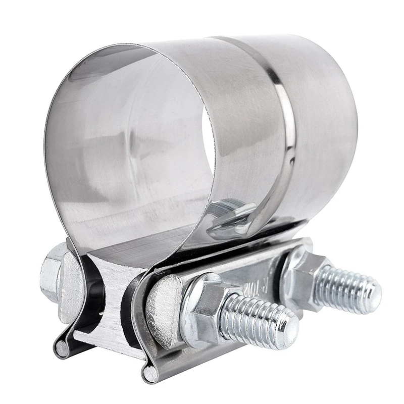 

1pc 2.5 Inch 2 1/2 Inch Lap Joint Exhaust Band Clamp-Preformed Stainless Steel For Catback Silencer