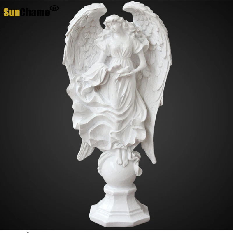 Греческая богиня гипс ангел миниатюрная труба фигура статуя скандинавский