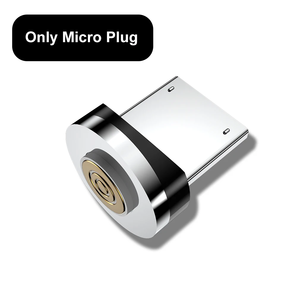 Vanniso, 3 А, быстрая зарядка, 1 м, 2 м, магнитный USB кабель, Тип C, Micro USB кабель для iphone, samsung, магнитное зарядное устройство, провод, кабель для телефона - Цвет: Only Plug For Micro
