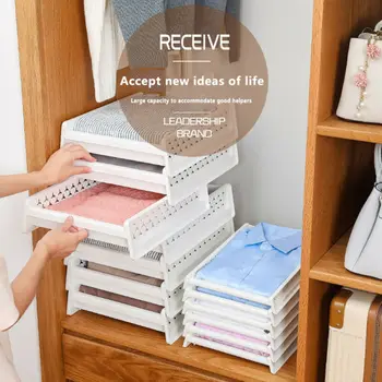 

New Clothes Organizer Storage Shelf Stackable Plastic Drawer Clothes Closet Cabinet Home DIY Wardrobe Storage Board Organiser