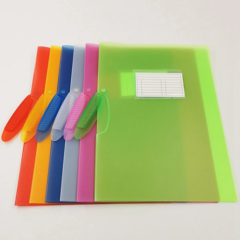 A4 Clear Document Bag Paper File Folder Legal Paper Contract File Bags Clips Stationery School Office Supplies Random Color