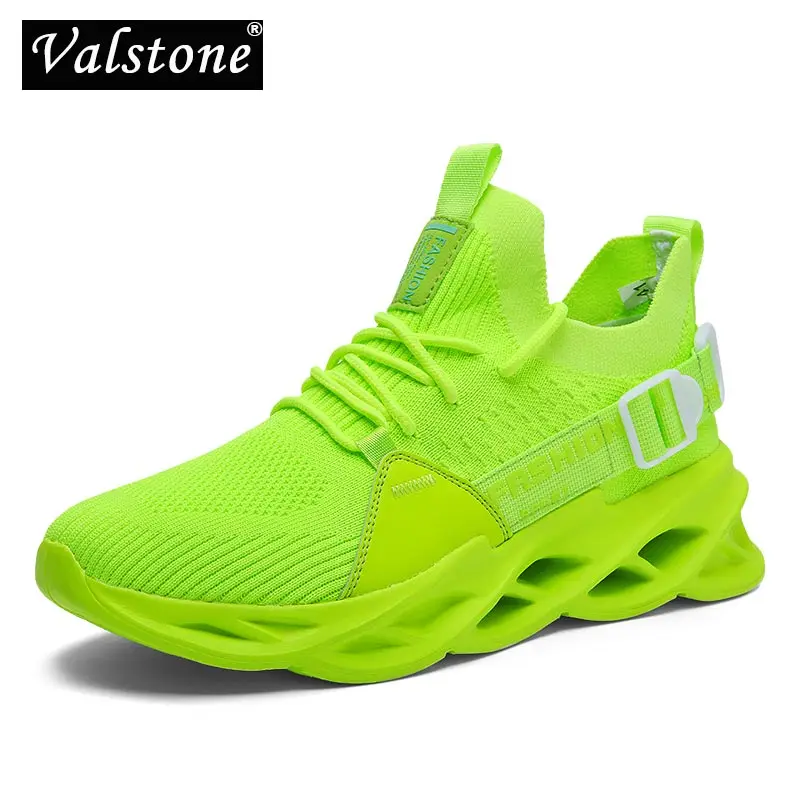 Valstone-zapatillas de deporte informales para hombre, calzado transpirable con cordones, sin cuero, para gimnasio, suela de hoja de malla, para caminar