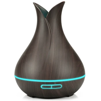 

Smart Wifi Air Humidifier Essential Oil Aromatherapy Diffuser with Alexa Google App Voice Control 400Ml Dark Wood Grain Uk Plug