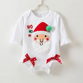 

Christmas Costumes Baby Jumpsuit Baby Clothes Long Sleeve Cotton Santa Claus Printing Infant Toddlers Clothing 6-24 Months
