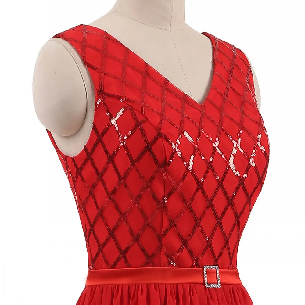 Vestido de festa A-Line v-образный вырез рукав-крылышко винтажный блестки красные платья подружки невесты женские вечерние платья свадебное платье для гостей