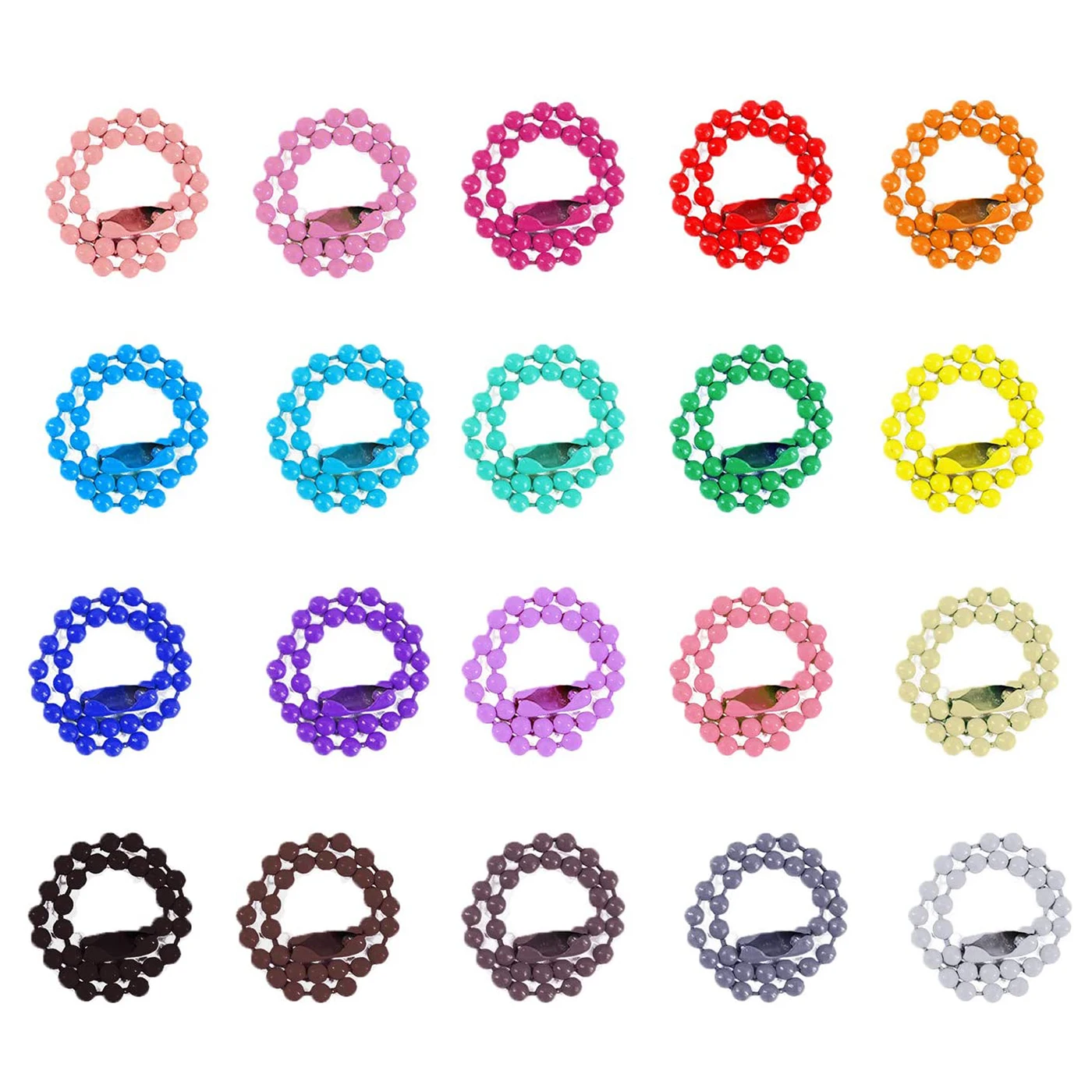 DIY 목걸이 주얼리 제작용 다채로운 볼 비드 체인, 커넥터 포함, 2.4mm 비즈 볼 체인 목걸이, 12cm, 20 개