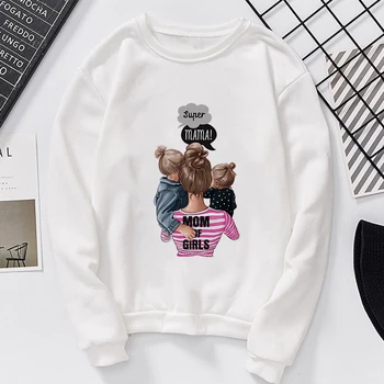 

Lei-SAGLY Super Mama Mom Of Girls Autumn 2019 Mother's Day Women's Sweatshirt Harajuku Kawaii Hoodie Gothic Oversized Hoodies