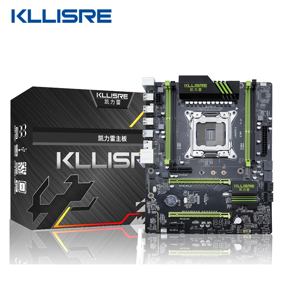 Комплект материнской платы Kllisre X79 с Xeon E5 2620 V2 4x8 ГБ = 32 Гб 1600 МГц DDR3 память ECC Reg ATX USB3.0