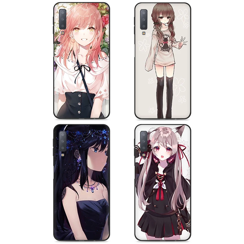 Manga kawaii для девочек аниме мягкий чехол для мобильного телефона чехол для samsung Galaxy A6 7 8 9 A10 30 40 50 70 J6