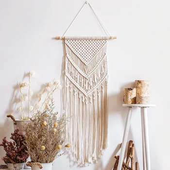 

Hand-woven tassel tapestry decoration bedroom background wall hanging