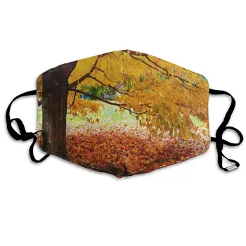 

Autumn Fall Leaves Tree Oil Painting Vintage Dust Mouth Mask Reusable Anti-Dust Face Mask Adjustable Earloop Skin Protection