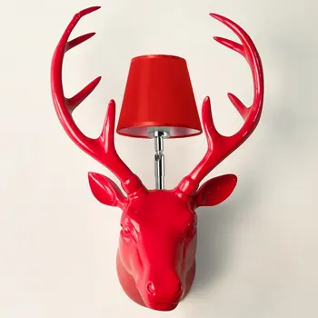 

Nordic Deer Head Wall Lamp Mutil-color Antlers Living Room Bedroom Led Lights Resin Bedside Lighting Fixtures Luminaire Art Deco