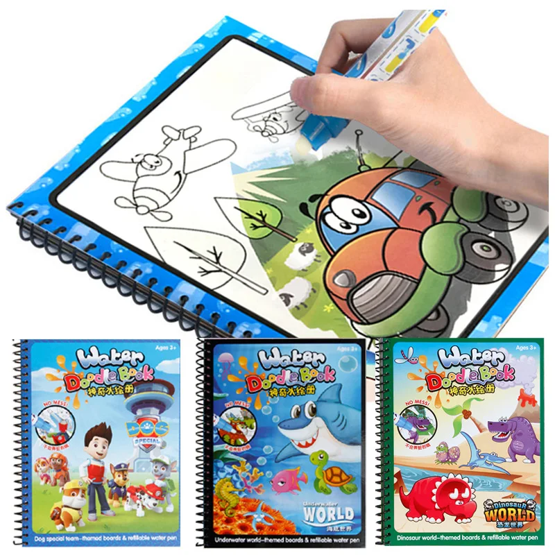 

Water Drawing Book Baby Children Water Write Graffiti Magic-Repeated Use Water Painting Book Magic Book