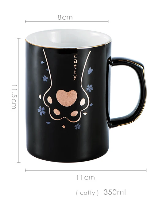 Only mug Высококачественная позолоченная черная и белая керамическая кружка, чашка для влюбленных, цветочный чайный набор, кофейная чашка, водяная посуда для напитков молока кофе в подарок - Цвет: Only mug