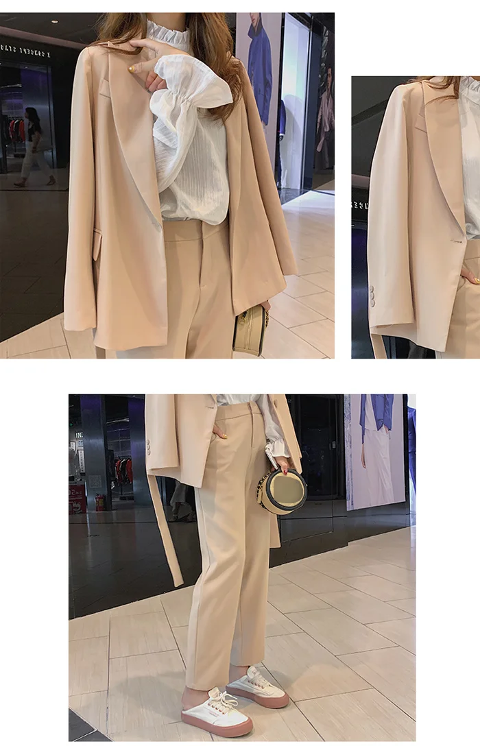 Blazer set Office Lady pants suit women temperament High Waist trouser suits two sets Femme New autumn fashion