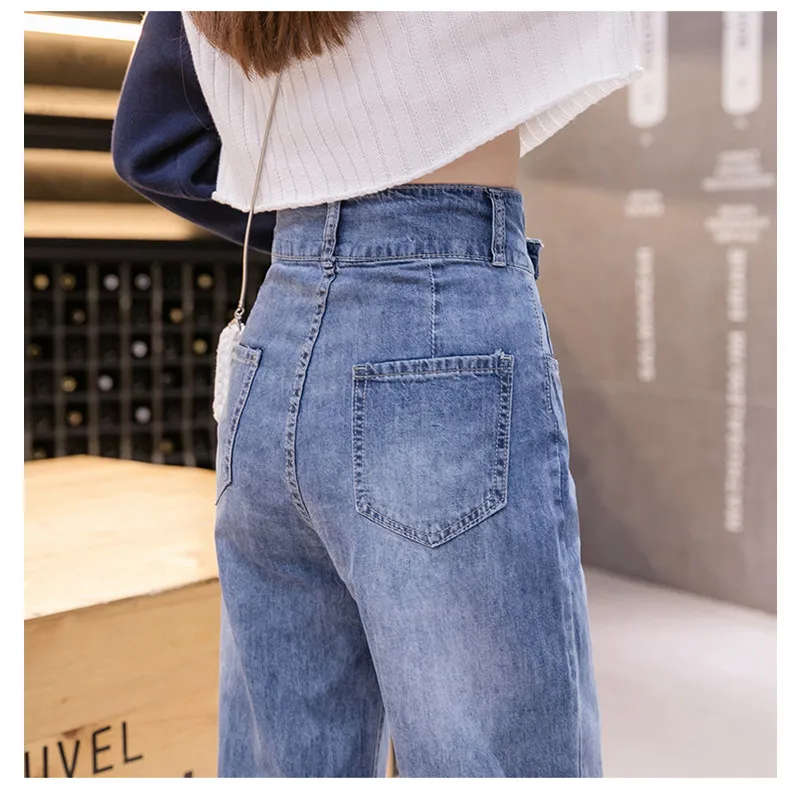 JUJULAND джинсы женские модные уличные женские джинсы индивидуальный пояс с высокой талией джинсы винтажные джинсы бойфренды для женщин 6642