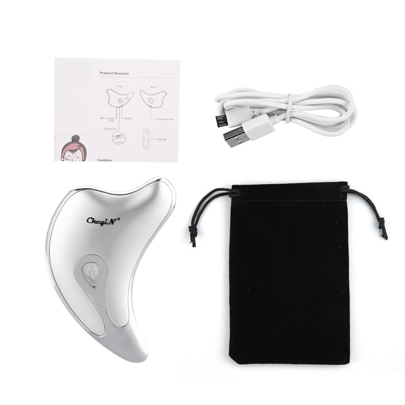 Electric Gua Sha Board Facial Massager Face Lifting Scraping Tool Microcurrent Massage Guasha Plate Wrinkle Removal Slimming 48