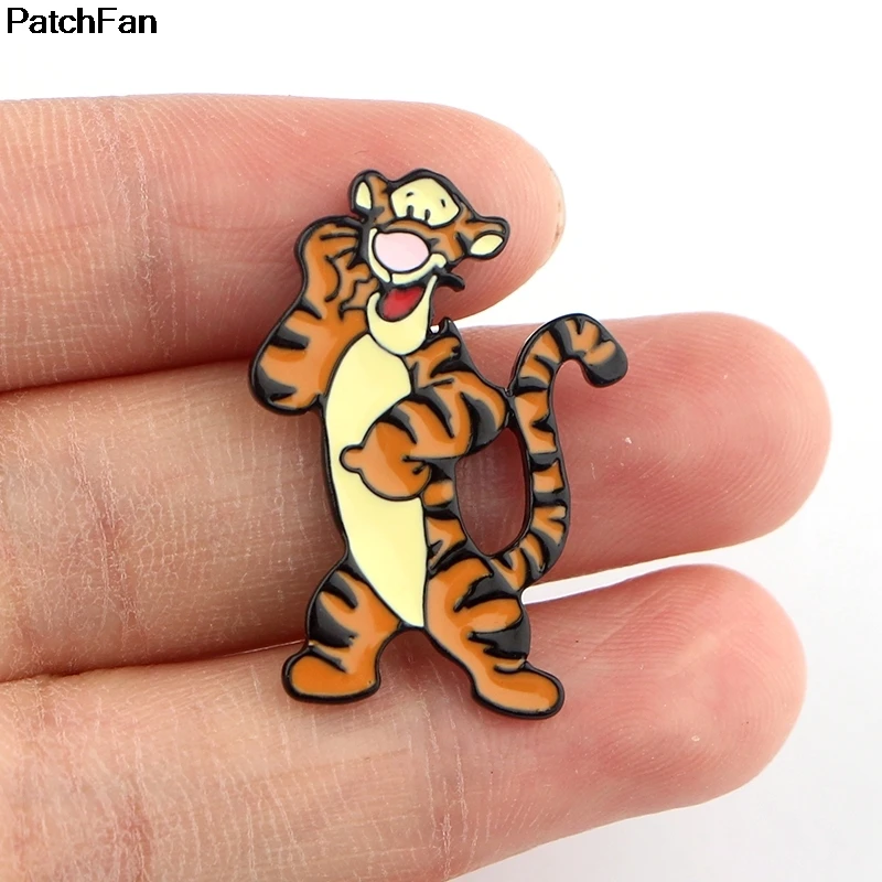 20 шт./лот A2445 Patchfan мультфильм тигр Броши Булавки кулон значки украшенные ювелирные украшения знаки для рубашки рюкзак одежда сумки