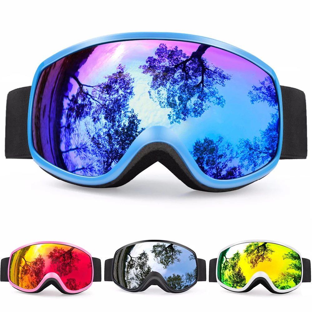 

Ski Goggles Colorful Lens Winter Snow Sports Snowboard Goggles Anti-fog UV Protection Kids Skiing Mask Skiing Glasses D30
