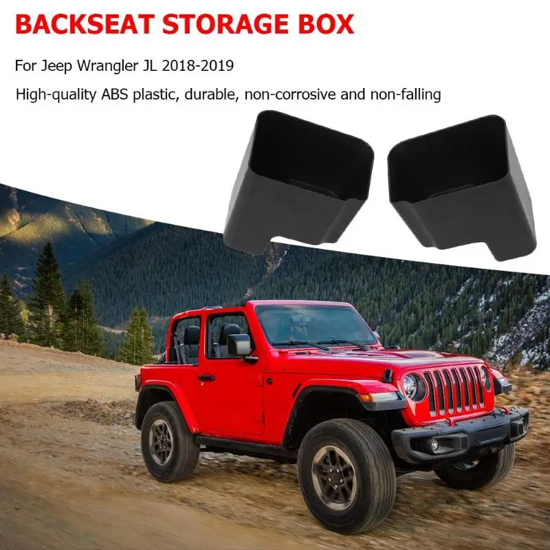 2 шт. черный ящик для хранения для Jeep Wrangler JL- заднего сиденья ABS лоток Органайзер авто аксессуары для интерьера