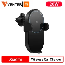 Xiaomi chargeur de voiture Xiaomi 20W chargeur de voiture sans fil Max électrique Auto pincement 2.5D anneau de verre Lit pour la charge sans fil(China)