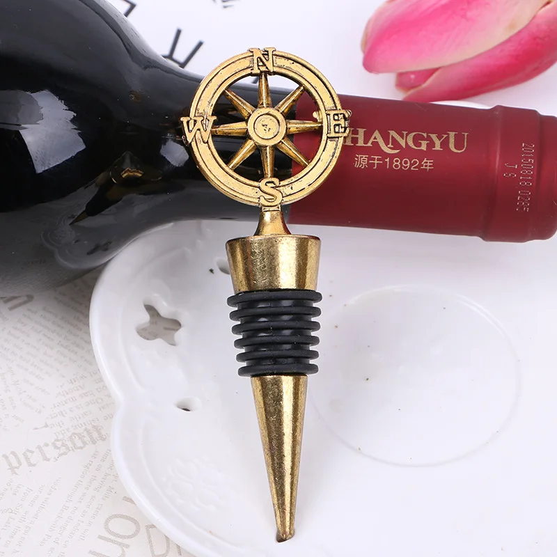 Metal Wine Bottle Stoppers, Travel Themed, Wedding Guests Gift, Stopper Compass, Wedding Souvenirs, Wine Accessories
