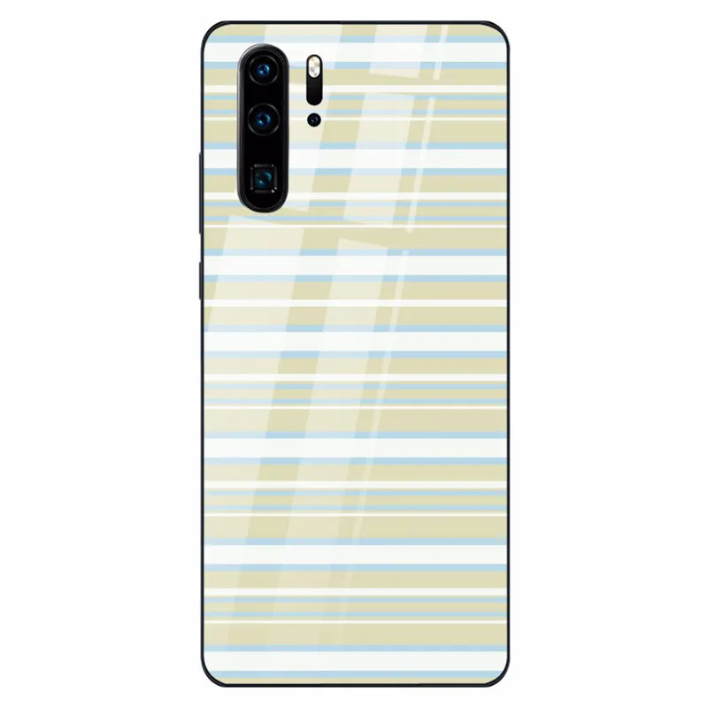 20 case for huawei Чехол из закаленного стекла для huawei P30 P20 mate 20 Lite классический черно-белый полосатый чехол для телефона для Nova 3 Honor 9 10 Lite 8x - Цвет: 20 case for huawei