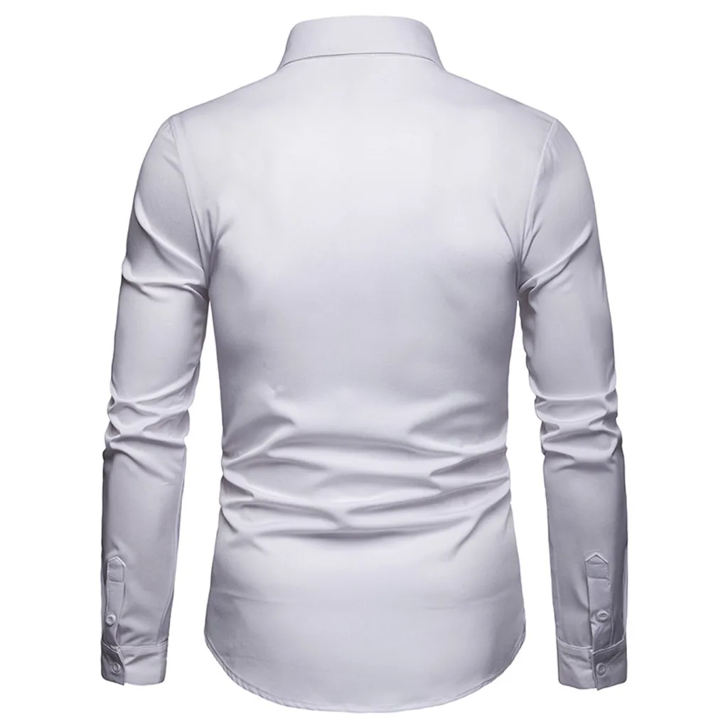 Camisas masculinas, мужская рубашка с длинным рукавом, чистый цвет, на пуговицах, с рисунком, большой размер, повседневный Топ, блузка, рубашки, camisa masculina