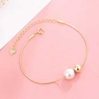 

925 sterling silver beads snake bone chain ladies bracelet, simple ladies 925 silver high jewelry, the best gift for lovers