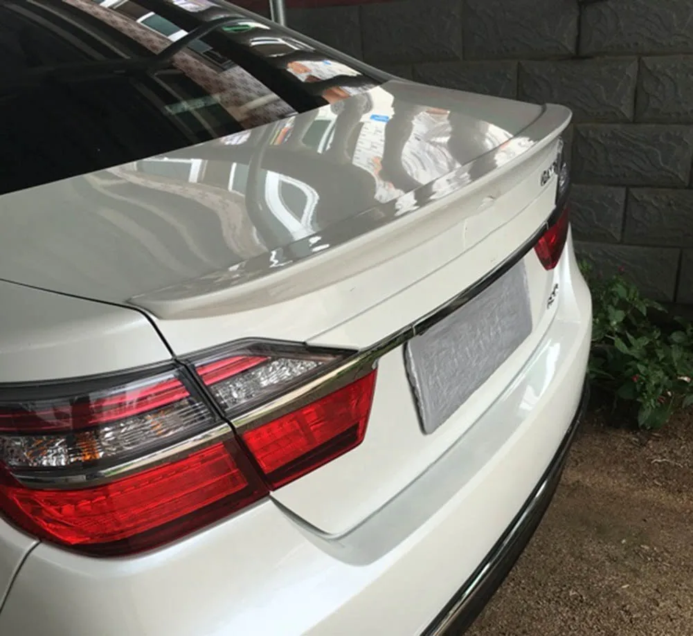 Для Toyota Camry ABS спойлер заднего багажника, крыла губ черный, белый цвет 2012 2013