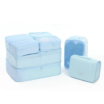 

Travel Waterproof Packing Bag Clothing Sorting and Finishing Bag Luggage Packing Bag Travel Storage Bag Set 7 Piece Set (Blue)