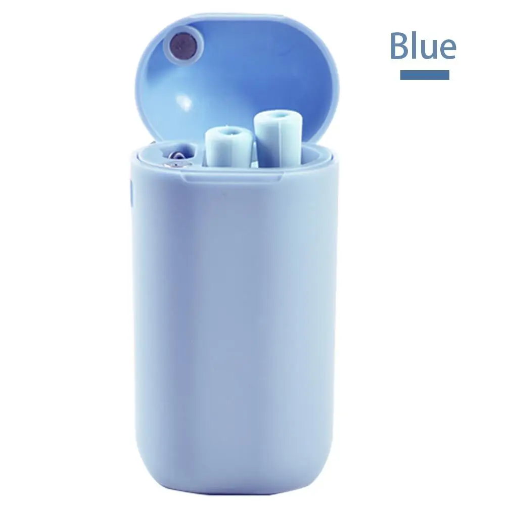 Blue Горячее предложение! Распродажа! 1 шт. экологически чистый силикон складной стакан соломинки телескопическая складные многоразовые соломенная шляпа с щеточка для чистки дропшиппинг - Цвет: Blue