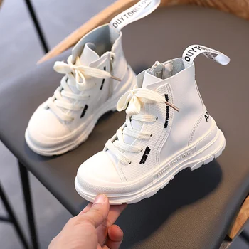 

Children Casual Shoes Autumn Winter Martin Boots Boys Shoes Fashion Leather Soft Anti Slip Girls Boots Sport Running Shoes 27-37