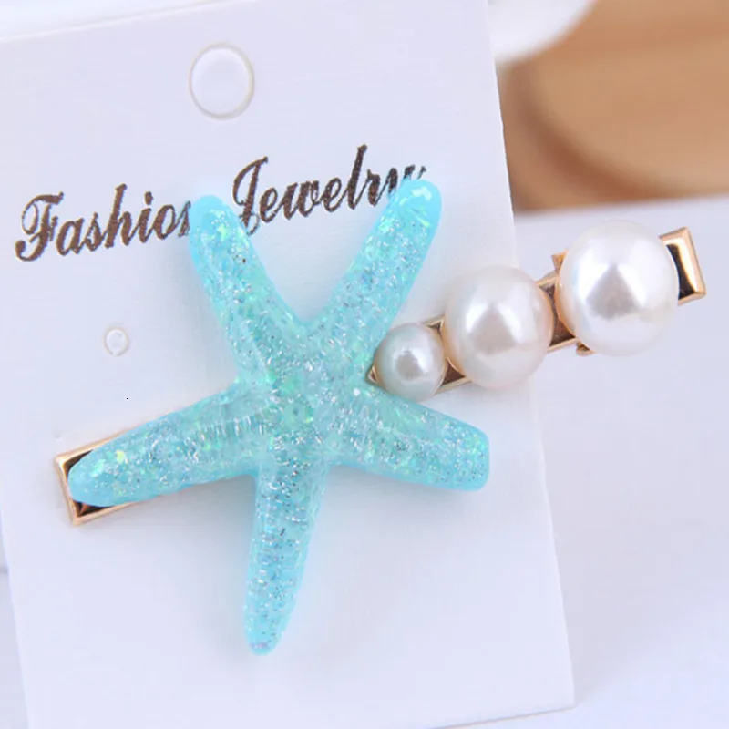 2019 Fashion Big Starfish Hair Clip For Women Jewelry Bohemian Beach Gold Simulation Pearl Tiara Hairgrip Headpiece Accessories |