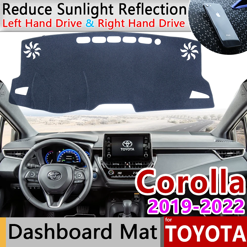 Car Dashboard Mat Pad Non-Slip Sun Cover Red Side For Toyota Corolla