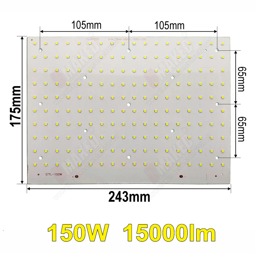 Полный прожектор со светодиодным модулем PCB 30W 50W 100W 150W 200W SMD3030 светодиодный доска, Алюминий пластина для Светодиодный прожектор
