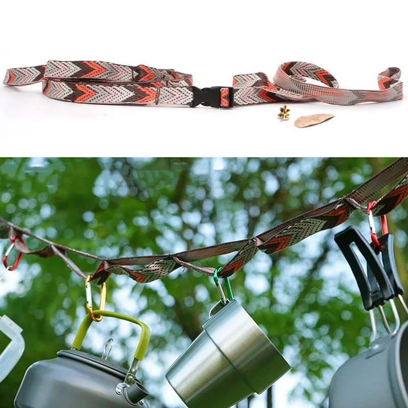 

Outdoor Adjustable Tent Lanyard Nylon Long Lanyard Clothesline Multifunction Storage Hanging Rope Travel Camping Accessories