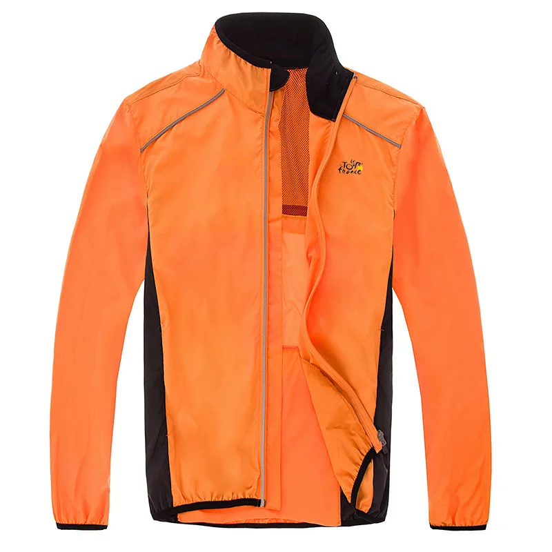 K-0010-orange KINGBIKE хит, мужская и женская быстросохнущая куртка для велоспорта, пешего туризма, защита от солнца и УФ-лучей, пальто для спорта на открытом воздухе, ветронепроницаемая, тонкая Джерси зеленого цвета - Цвет: K-0010-orange