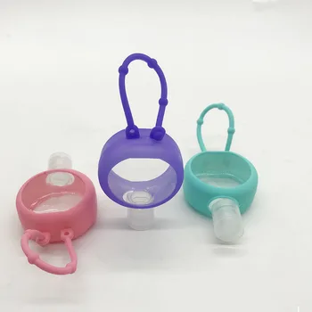 

5pc Travel Round Empty Hand soap Bottle With Key Ring 30ml Portable Solid Silicone Bath Baby Shower Hand Sanitizer Bottle Holder