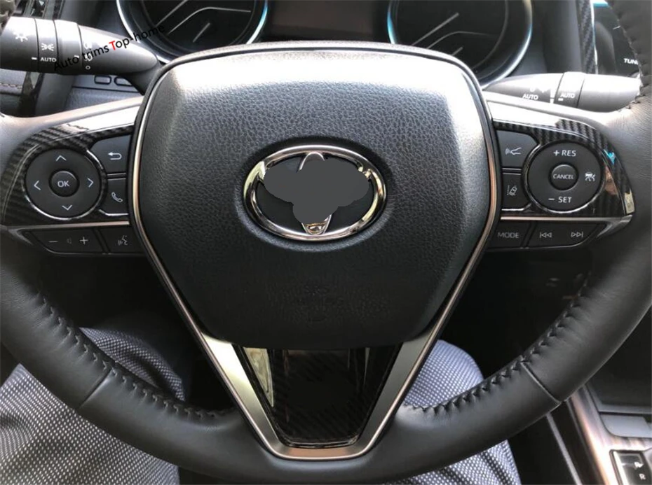 Yimaautotrim накладка на руль 3 шт. подходит для Toyota Camry- матовый красный/карбоновый вид накладки на интерьер