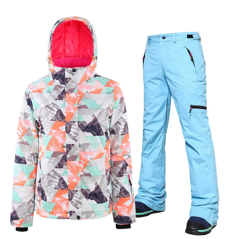 New Ski Suit Thicken Women Warm Windproof Waterproof Winter Outdoor Sports Hiking Cycling Snow Jackets And Pants Women