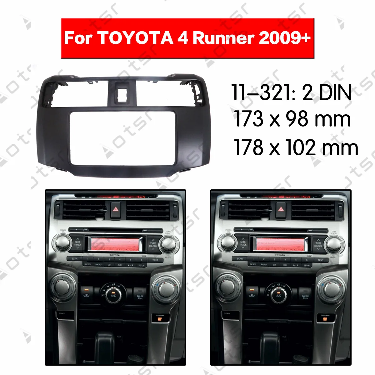 Стерео Панель плиты Surround Автомобиль Радио панель для TOYOTA 4runner 2009+ тире комплект DVD установка рамки