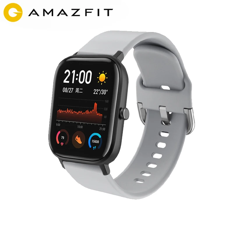 Глобальная версия Amazfit GTS Смарт-часы 5ATM водонепроницаемые Смарт-часы 14 дней батарея gps управление Amazfit bip 2 - Цвет: GTS-grey