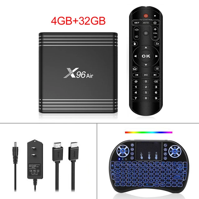 Google Play tv box Android 9,0 Amlogic S905X3 X96Air bOX 4 ГБ 32 ГБ 64 Гб Smart tv box 8K Box 2,4/5,0G WiFi Android tv box - Цвет: 4GB 32GB I8BK