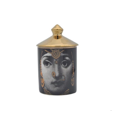 6 Европейский подсвечник Fornasetti, Керамическая свеча подсвечник Lina, ретро украшение для дома, рабочего стола, для хранения ювелирных изделий, Баночки, коробка - Цвет: 6