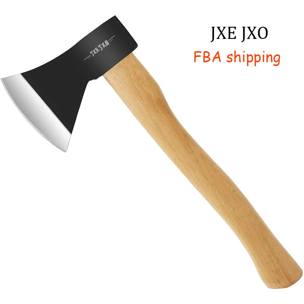 JXEJXO Chopping Axe Camping Hatchet Carbon Steel Hickory Handle Great