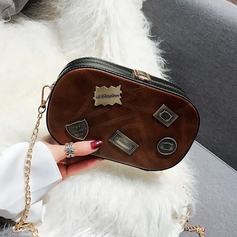 

CHIC Chain Small Bag Women's 2020 Autumn New Style Hong Kong Style Retro Box Bag Textured Shoulder Square Sling Bag